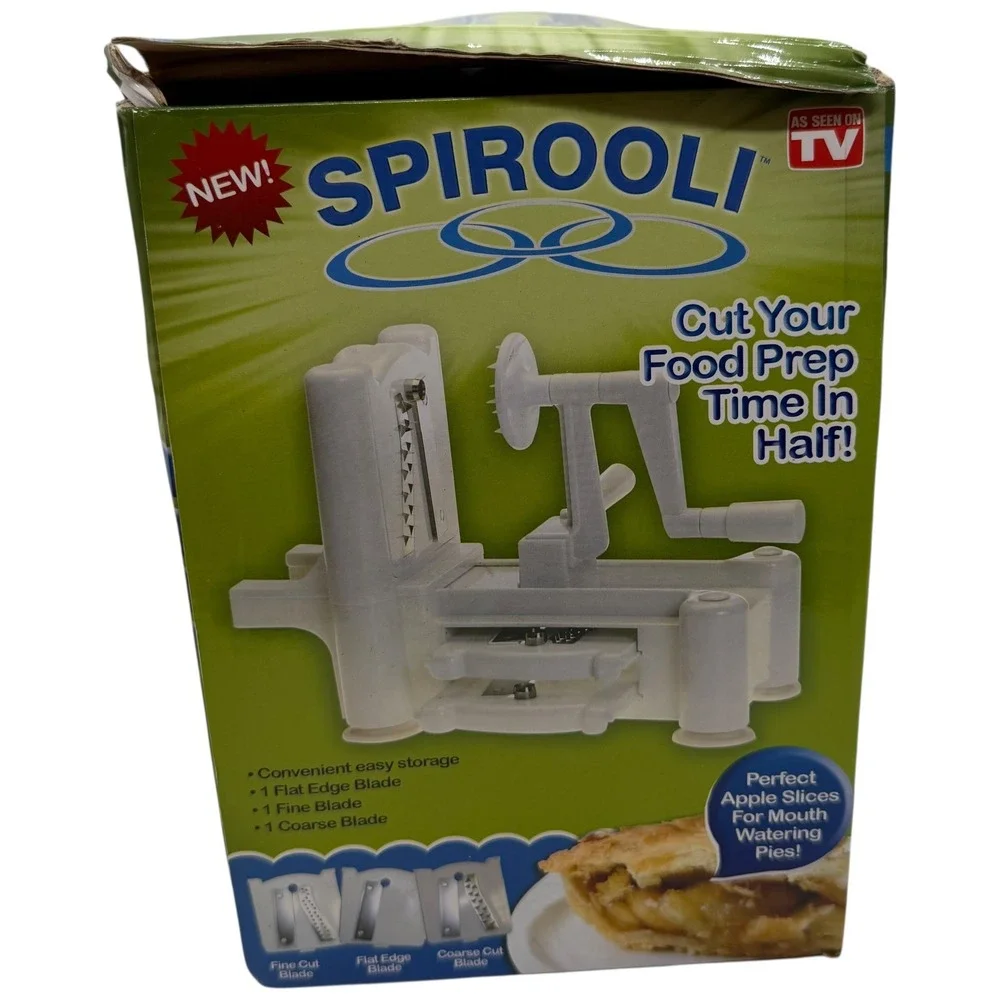 Spirooli Vegetable‎ Slicer Spiralizer 3 Blades White As Seen On TV 2013 Open Box